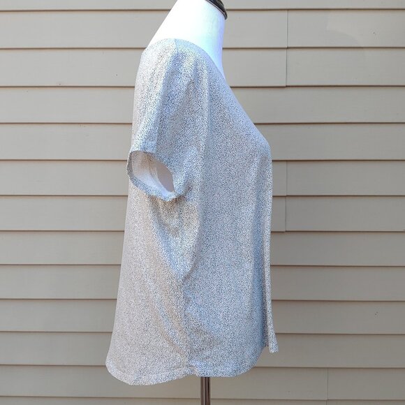 H&M Basic Tee Ivory Mini Polka-Dots 100% Cotton Short Sleeves T-Shirt - Picture 8 of 11